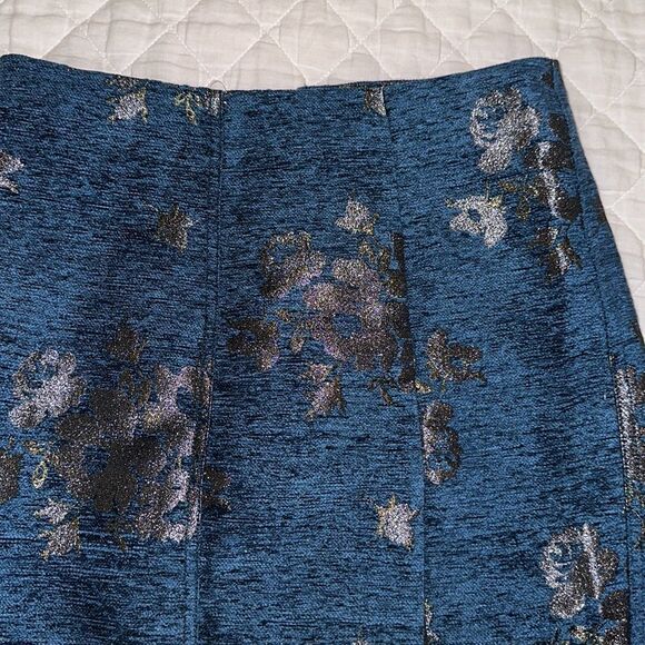 NWT Free People Blue & Silver mini skirt, size 6 - Picture 5 of 12